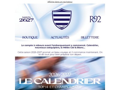 C'est l'heure d'embarquer pour la saison 2026-2027