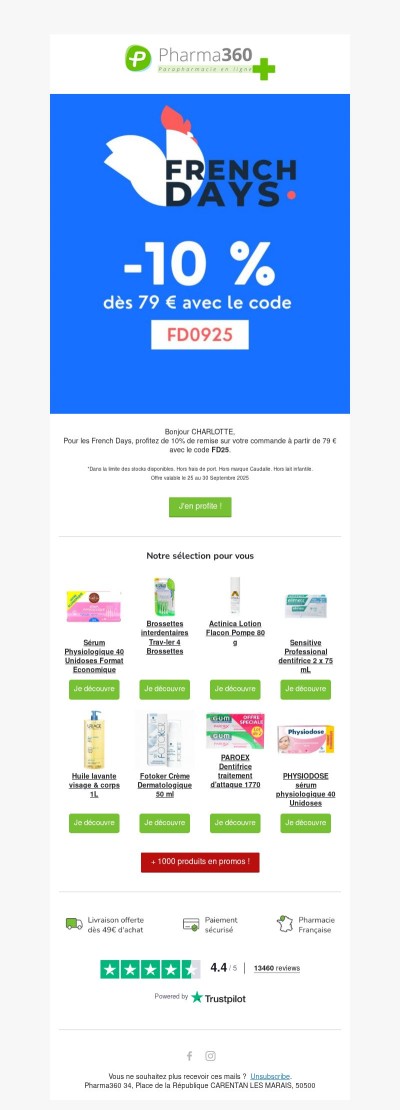 🇫🇷 FRENCH DAYS : - 10 % sur votre commande !