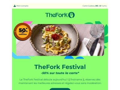 [TOP DÉPART] -50% sur vos repas dès aujourd'hui !