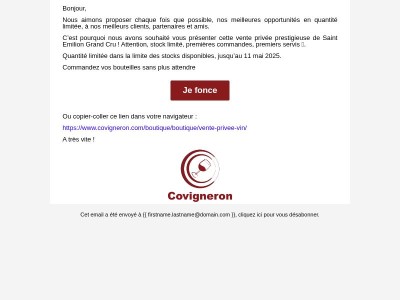 Il est encore temps, vente privée St Emilion Grand Cru