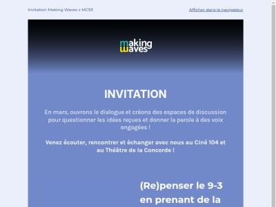 Vos soirées d'écoute du mois de mars !