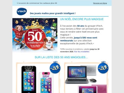 🎁 Jusqu'à 50€ remboursés pour Noël !