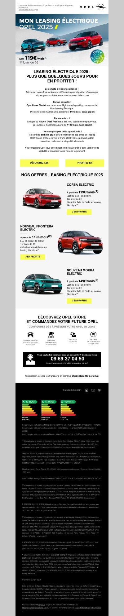 Corsa Electric est désormais éligible au leasing électrique à partir de 119€/mois !