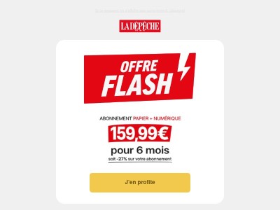 Offre Flash : -27% sur votre abonnement papier