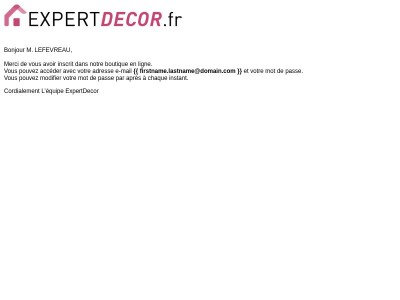 Votre inscription chez Expertdecor