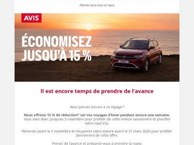 Dernière chance d’obtenir une réduction de 15 %