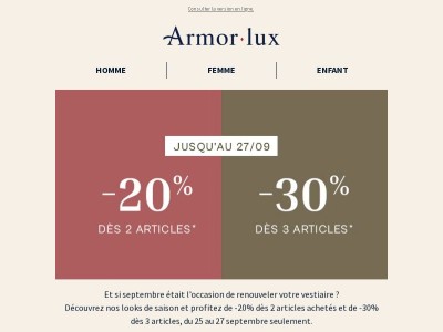 Jusqu’à -30% sur vos essentiels de saison