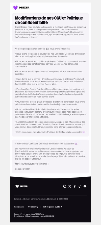 Nouvelle mise à jour de nos CGU et Politique de confidentialité