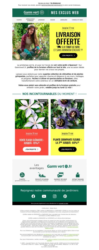 Le printemps s’invite chez vous… avec la livraison offerte 🌞