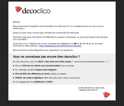 Suite à votre inscription sur decoclico