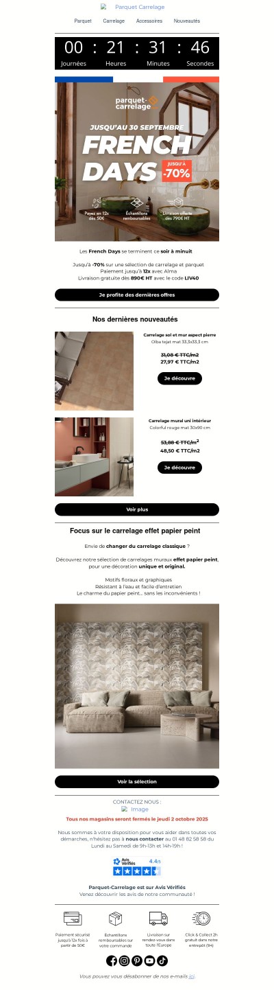 Dernières heures ! Les French Days se terminent ce soir …