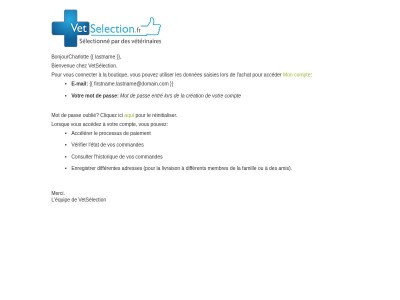 Bienvenue à VetSélection