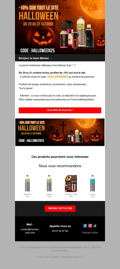 HALLOWEEN -10% sur tout le site