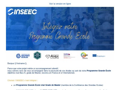 INSEEC Grande Ecole : et si on se rencontrait lors de nos prochaines portes ouvertes ?