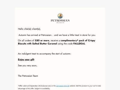 Savour Autumn at Petrossian.
