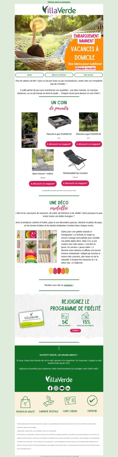 La plus belle destination, c’est votre jardin ! 🌿☀️