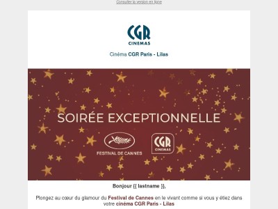 FESTIVAL DE CANNES - Venez vivre en direct sur grand écran !