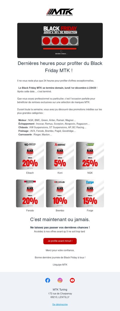 ⚠️ Dernière ligne droite ! Le Black Friday MTK se termine dans quelques heures !