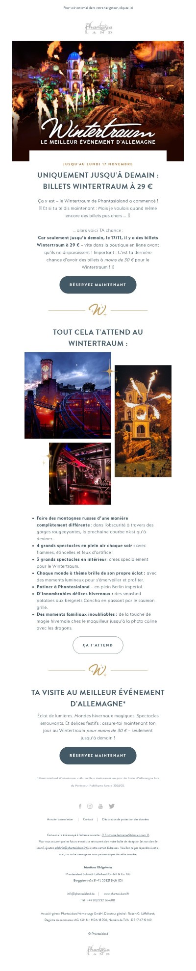 Pour 29 € au Wintertraum – dernière chance, seulement jusqu’à demain !