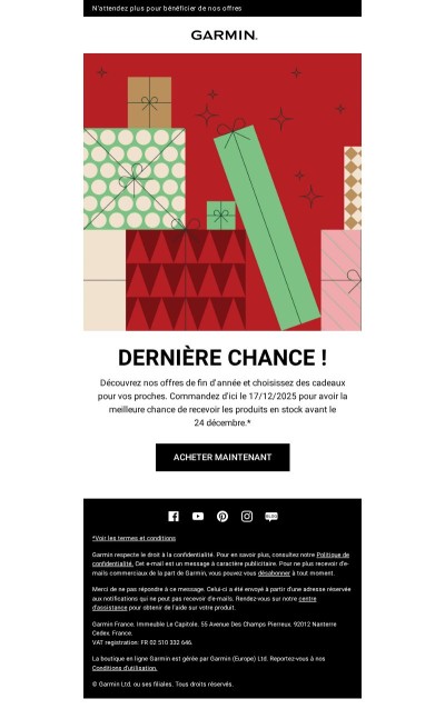 Recevez vos cadeaux à temps !