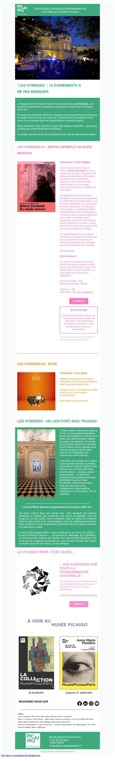 Découvrez la nouvelle programmation culturelle du musée Picasso