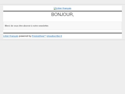 Confirmation newsletter