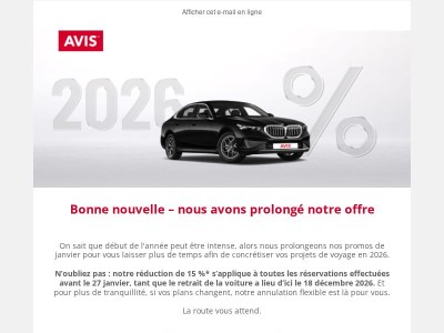 Bonne nouvelle : l’offre est prolongée