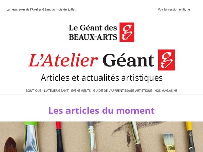 Nouvelles de L’Atelier Géant | Juillet 2026