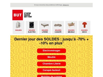 Dernier jour des SOLDES : jusqu'à -70% + -10% supplémentaires