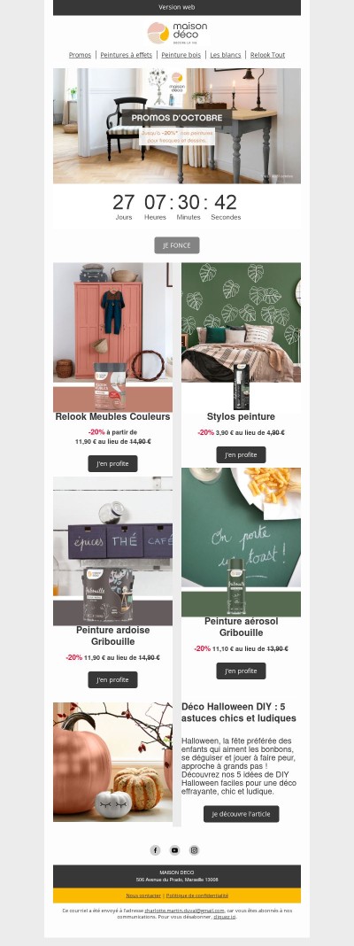 Petit rappel ! Profitez jusqu’à -20 % sur une sélection d'articles.