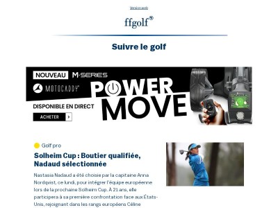 Votre rendez-vous ffgolf (05/08/26)