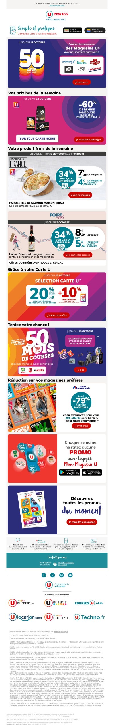 ✅ Activez vite votre offre de 10% supplémentaires sur une sélection de produits U !