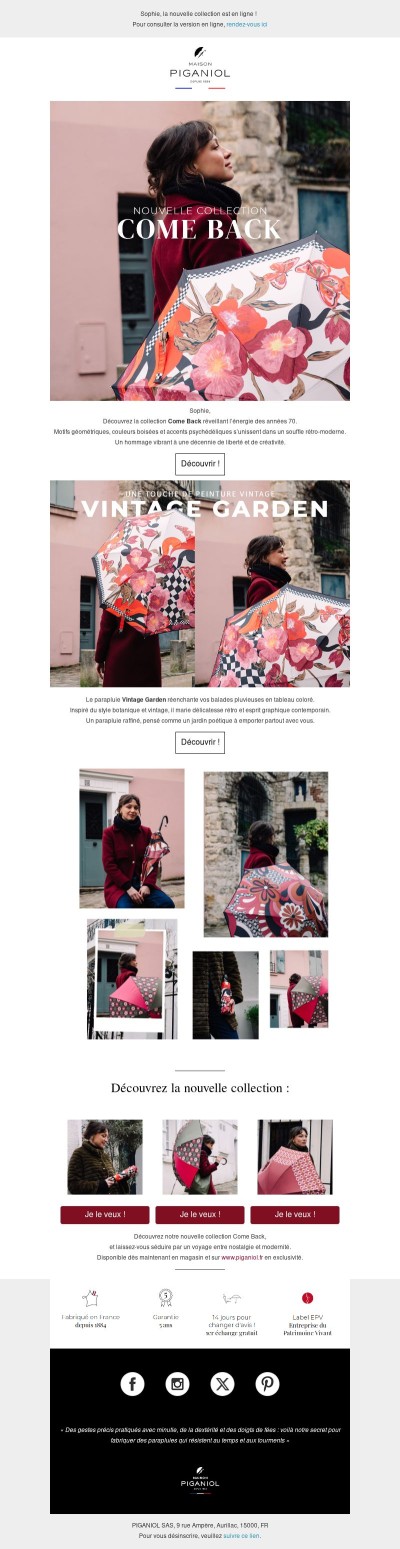 {{ lastname }}, la nouvelle collection est en ligne !🍂☂️