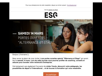 📅 Samedi 14 Mars : stage ou alternance, on vous accompagne !