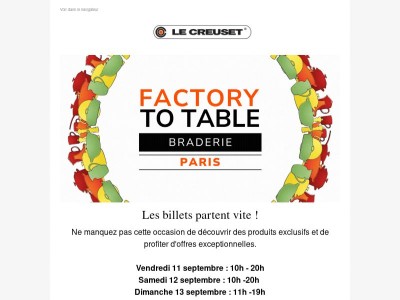 DERNIÈRE CHANCE de réserver vos billets Braderie de Paris