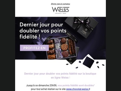 Dernier jour pour doubler vos points fidélité 🎁