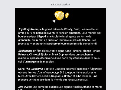 La semaine du 17 juin au cinéma