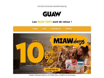LES MIAW DAYS SONT DE RETOUR ! 😻🐶 Jusqu’à -10 % pour remplir sa gamelle à petit prix