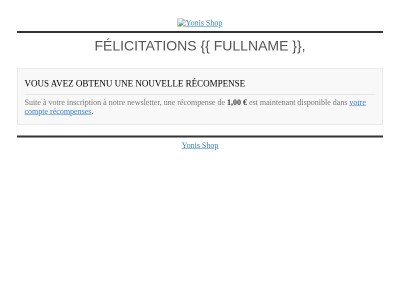 Vous venez d'obtenir une nouvelle récompense