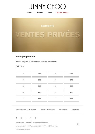 Soldes | Filtrer par pointure