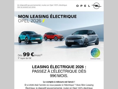 Place au leasing électrique : profitez-en dès aujourd'hui.