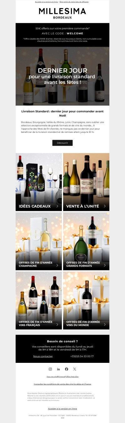 Livraison avant les fêtes : dernier jour pour commander !