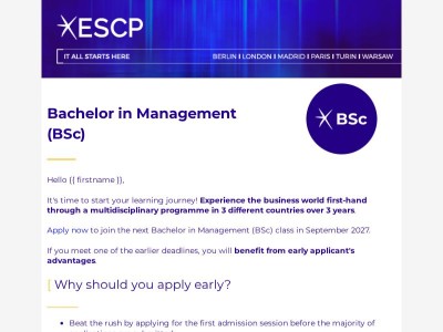 Applications Now Open | Bachelor in Management (BSc)