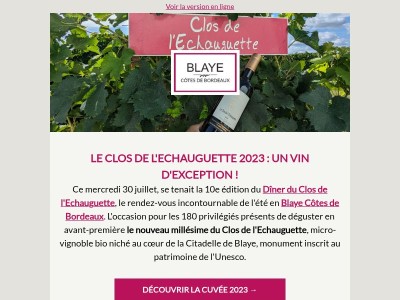 Le Clos de l'Echauguette : nouveau millésime