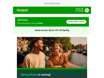 Plan your Spring break with up to 15% off