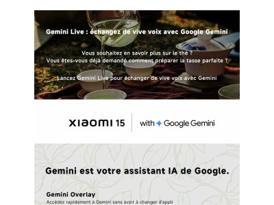 Discutez avec Google Gemini sur votre appareil Xiaomi.