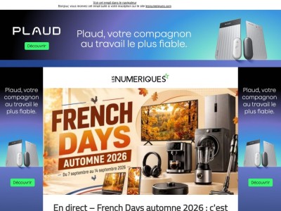 En direct – French Days automne 2026 : c'est parti pour une semaine de vrais bons plans High-Tech !
