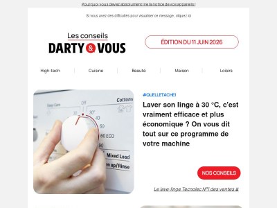 Lavage à 30°C | Télécommande qui colle | Collecteur d'eau