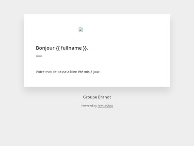 [Groupe Brandt] Votre nouveau mot de passe