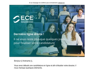 Finalisez votre candidature